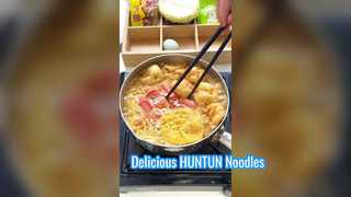 é delicioso cozinhar macarrão com HUNTUN