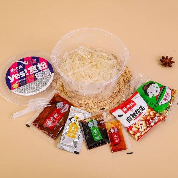 Macarrão instantâneo de vidro sem fritura com sabor picante e azedo de amendoim de Chongqing