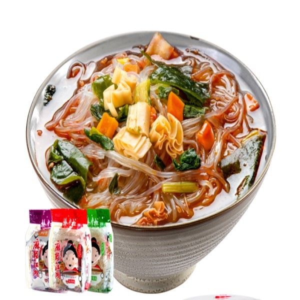 Noodles de Vermicelli instantâneos coreanos com 12 meses de validade