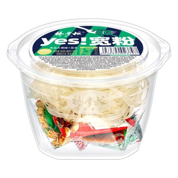 Vermicelli instantâneo Copo de macarrão instantâneo Big Bone Não picante Sabor Vermicelli de vidro largo macarrão chinês