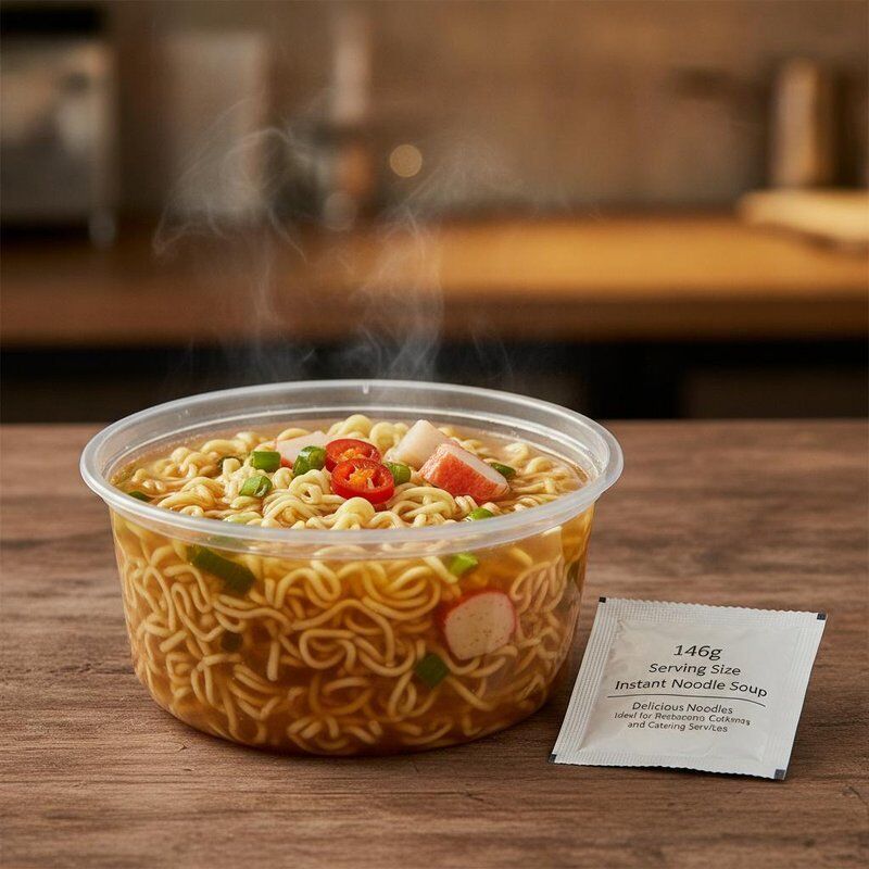 146g Tamanho da Porção Sopa Instantânea de Macarrão Apresentando Macarrão Delicioso Ideal para Restaurantes, Cafeterias e Serviços de Catering